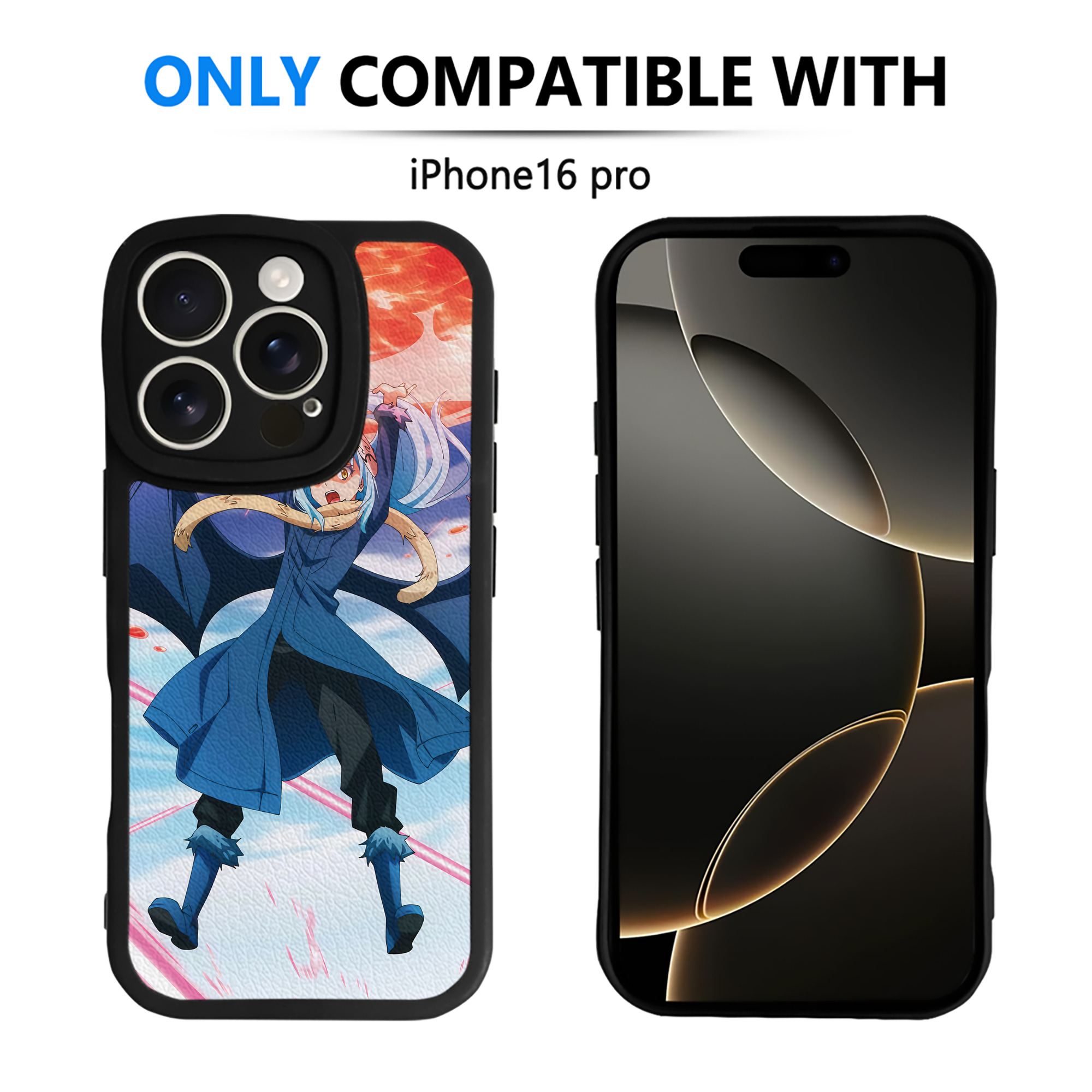 （画像用） 転スラ Regarding Reincarnated to Slime 【iPhone 16シリーズ対応】シリコンスマホケース（レザー調） 材質：シリコン